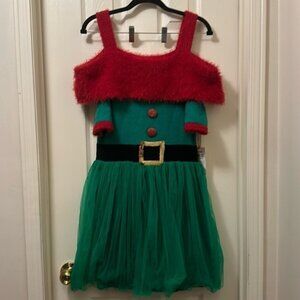 Girls Elf Christmas Dress